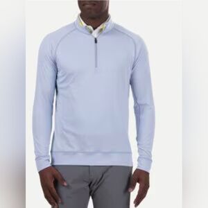 KJUS Keano Half-Zip Blue Fog Golf Mid Layer SPF Protector Men's Size Medium​